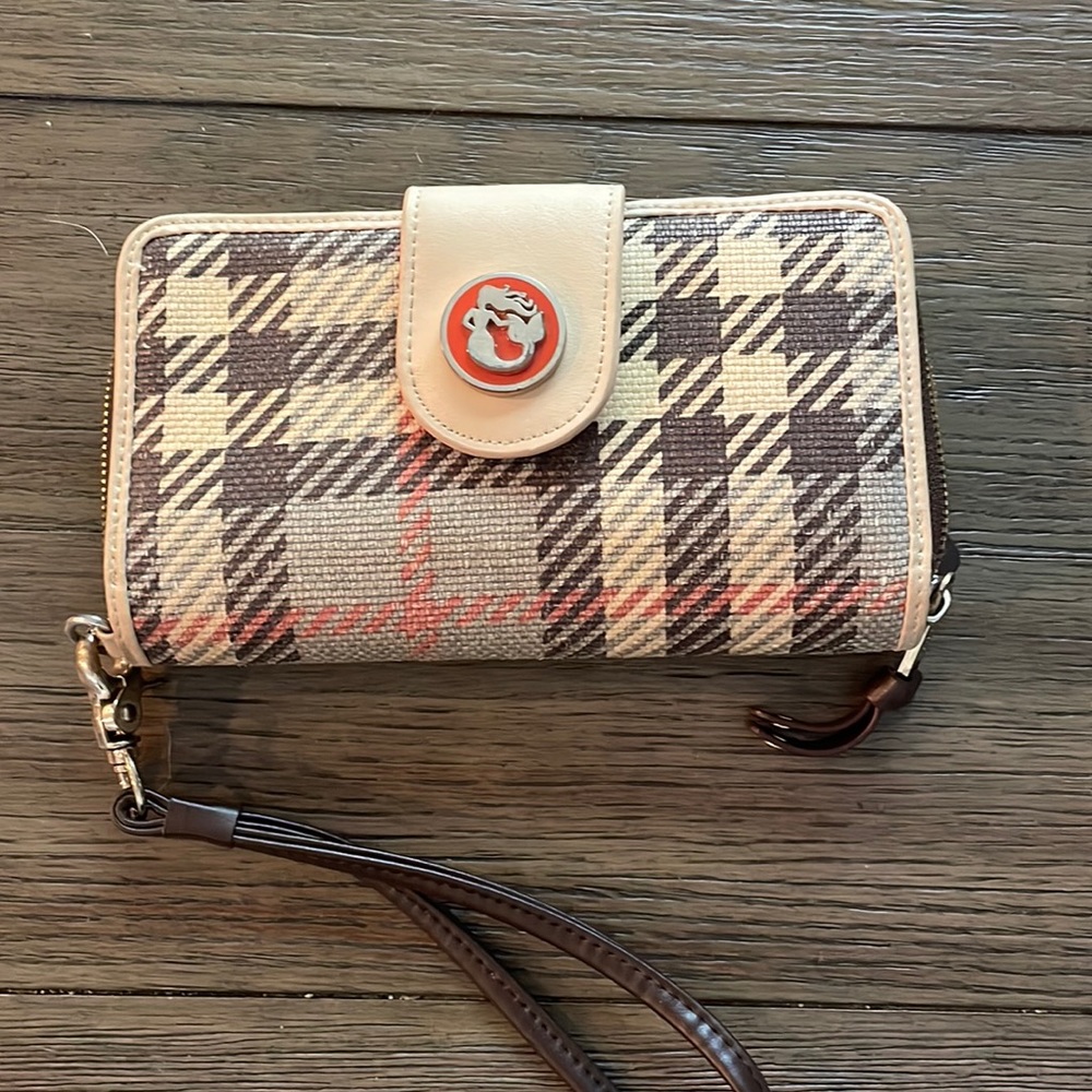 Spartina plaid wallet with wrist strap